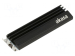 Heatsink: extruded | black | L: 71mm | W: 22mm | H: 6.4mm | aluminium