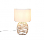 Trio Rike table lamp E27 natural color/rattan gaismeklis R51131036 4017807539349
