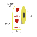 Uzlīmes FRAGILE - 60x80mm/40-150uzl. Vellum (1+0)
