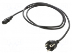 Cable | 3x1mm2 | CEE 7/7 (E/F) plug,IEC C13 female | PVC | 1.8m | 10A