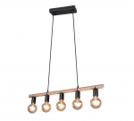 Trio Einar piekarama lampa 5xE27 matt black/sisal brushed steel R30605032 4017807468212