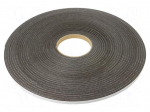 Tape: sealing | W: 10mm | L: 30m | Thk: 2mm | grey | caoutchouc hot-melt