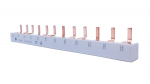 MCB busbar 16mm2, 3 phase, pin type, 210mm, 12 modules