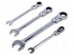 Wrench-set | rattle,combination spanner,with joint | 4pcs.