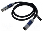 Cable | XLR male 3pin,XLR female 3pin | 3m | Plating: nickel plated