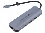 Hub USB | USB 3.0 | PnP | grey | Number of ports: 9 | 0.15m