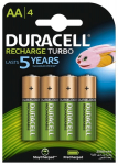 R6/AA patareid 1.2V Duracell Recharge seeria Ni-MH HR6 2500 mAh pakendis 4 gb.