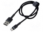 Cable | High Speed,USB 2.0 | 2m | black | textile | 1.5A