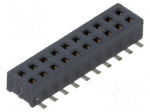 Connector: pin strips | socket | female | PIN: 20 | vertical | SMT | 2x10