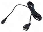 Cable | 3x1mm2 | CEE 7/7 (E/F) plug,IEC C13 female | PVC | 5m | black