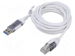 Cable | slim,USB 3.0 | RJ45 plug,USB A plug | nickel plated | 15m