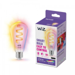 WiZ Connected ST64 E27 gudrā LED spuldze 2200-6500K RGB caurspīdīga 929003267301 8720169072213