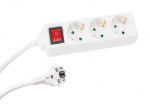 3-way power strip with 3 sockets and switch - 3 m