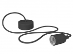 DESIGN PENDANT LAMPHOLDER WITH FABRIC CORD - BLACK