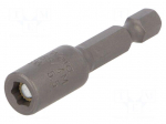 Screwdriver bit | 6-angles socket | 1/4" | HEX 5.5mm | magnetic