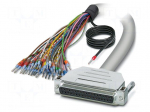 Cable | D-Sub 37pin socket,wires | PVC | Len: 1m | grey | Core: Cu | IP54