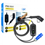 Kaasaskantav &uuml;hefaasiline elektriauto laadija, 7.4kW, 32A, t&uuml;&uuml;p 2, 5-kontaktiline IEC62196, IP66, ko