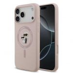 Back panel cover Karl Lagerfeld Apple iPhone 17 Pro Max Liquid Silicone Karl and Choupette MagSafe Case Pink