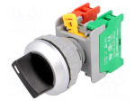 Switch: rotary | Stabl.pos: 2 | NC + NO | 30mm | black | IP65 | Pos: 2