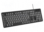 Keyboard | black | USB A | wired,slim,US layout | PnP,with LED | 1.4m