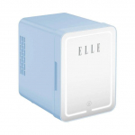 ELLE 4L mini fridge with LED make-up mirror, blue