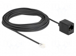 Cable: telephone | RJ11 plug,RJ45 socket | 10m | black | 28AWG