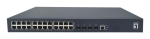 LevelOne 28-Port L3 Lite Managed Gigabit PoE Switch, 802.3af/at PoE, 24 PoE Outputs, 400W Power Budget, 4 x 10G SFP+, Dual AC Redundant Power Supply