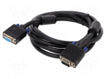 Cable | D-Sub 15pin socket,D-Sub 15pin plug | 3m | black | 28AWG