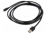 Cable | USB 2.0 | USB A plug double sided,USB B micro plug | 2m
