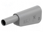 Laboratory connector: 4mm banana | plug | 32A | 1kV | grey | screw