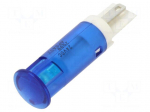 Indicator: LED | flat | blue | &Oslash;10mm | QS | for soldering,connectors