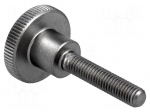 Knob | &Oslash;: 24mm | Ext.thread: M6 | 30mm | H: 15mm | stainless steel