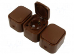 Connector: AC supply | socket | 2P+PE | 250VAC | 16A | brown | wall mount
