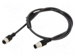 Cable: for sensors/automation | PIN: 5 | 1m | plug | 60VDC | 60VAC | 4A