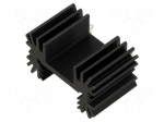 Heatsink: extruded | grilled | black | L: 25.4mm | W: 42mm | H: 25.4mm