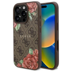 Guess GUHMP16LP4ROPEMCW Hardcase 4G Flowers Print MagSafe for iPhone 16 Pro 6.3" / brown
