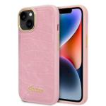 Guess GUHCP14SHGCRHP Croco Collection Hardcase for iPhone 14 / 15 / 13 6.1" / pink