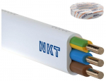 Przew&oacute;d elektryczny drut płaski YDYp 450/750V 4x1,5mm2 NKT biały 100m