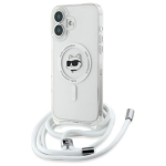 Karl Lagerfeld KLHMP16SHCCHNT iPhone 16 6.1" hardcase transparent IML Choupette Head & Cord Magsafe