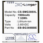 1900 mAh for Samsung EB-BG388BBE,GH43-04433A,EB-BG388BBECWW