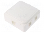 Enclosure: junction box | X: 110mm | Y: 110mm | Z: 49mm | polypropylene