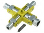 Key | for control cabinets | 96x92mm | rotating tips