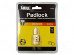 Padlock | brass | 3 digit code,possibility of code changing