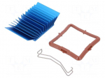 Heatsink: extruded | grilled | BGA | blue | L: 37.5mm | W: 37.5mm | 2.8&deg;C/W