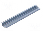 DIN rail | TS35 | L: 1m | Mat: zinc-plated steel | Profile ht: 15mm