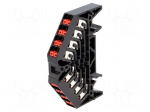 Splice terminal: rail | 1.5mm2 | ways: 4 | terminals: 16 | black | 250VAC