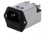Connector: AC supply | socket | male | 1A | 250VAC | IEC 60320 | 11mH