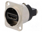 Coupler | HDMI socket,both sides | FT | shielded | 19x24mm | Mat: metal