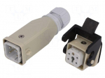 Connector: HDC | male + female | C146 | PIN: 5 | 4+PE | size A3 | straight