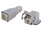 Connector: HDC | male + female | plug + socket | HA | PIN: 5 | 4+PE | PG11